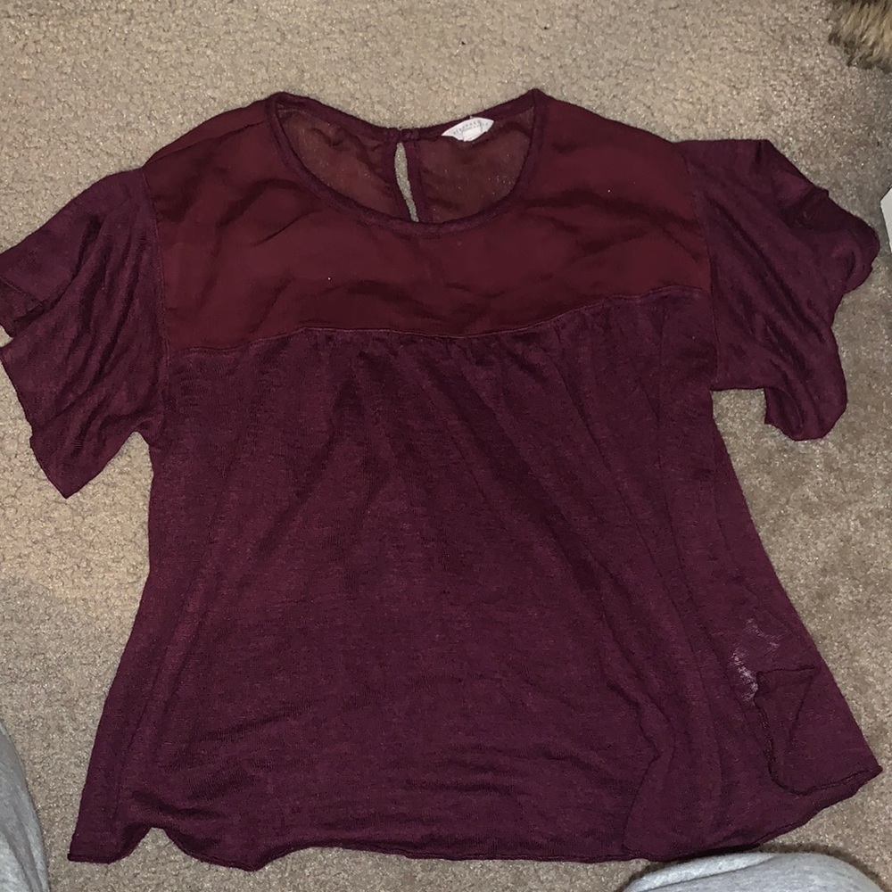 maroon blouse
